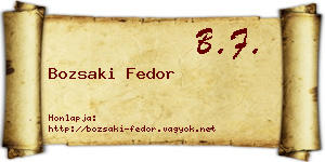 Bozsaki Fedor névjegykártya